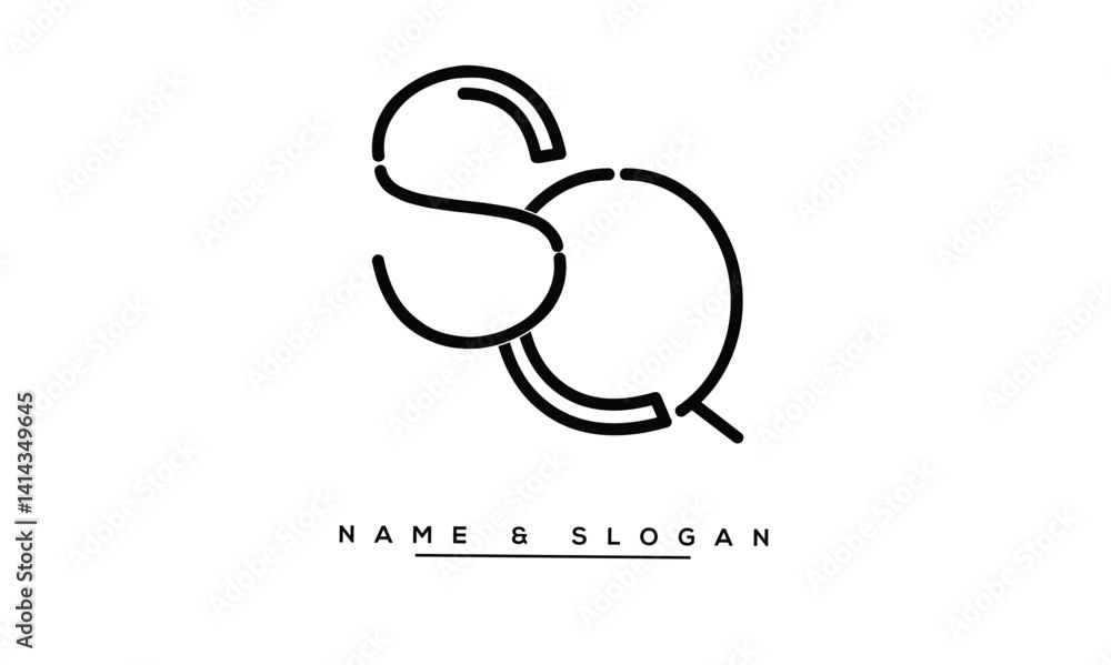 SQ, QS Abstract Letters Logo Monogram