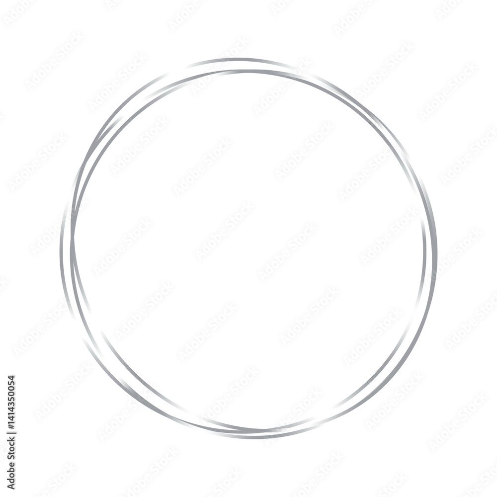 Silver frame circle random shape object for isolated on white background Silver frame circle random shape object for isolated on white background