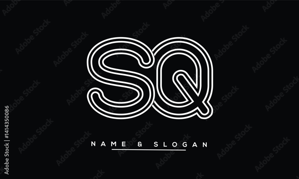 SQ, QS Abstract Letters Logo Monogram