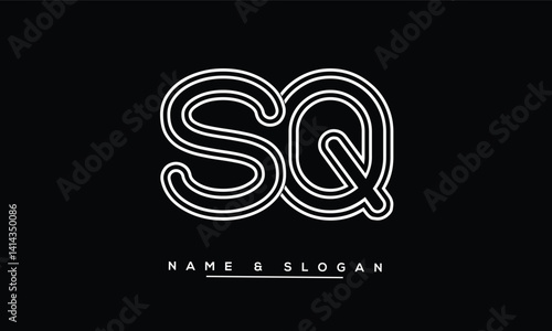 Obraz na płótnie SQ, QS Abstract Letters Logo Monogram w salonie
