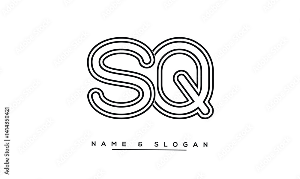 SQ, QS Abstract Letters Logo Monogram