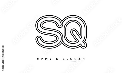 Obraz na płótnie SQ, QS Abstract Letters Logo Monogram w salonie