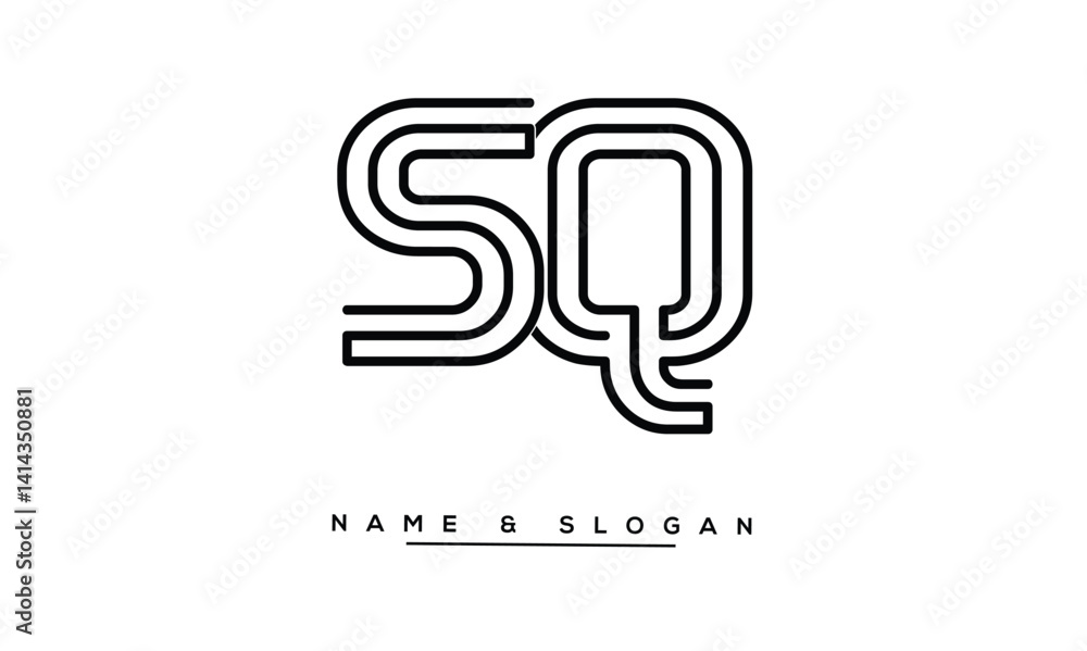 SQ, QS Abstract Letters Logo Monogram