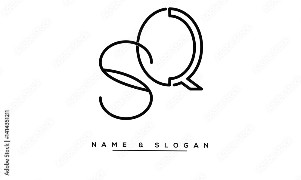 SQ, QS Abstract Letters Logo Monogram
