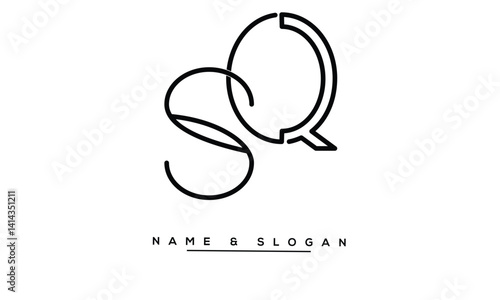 Obraz na płótnie SQ, QS Abstract Letters Logo Monogram w salonie