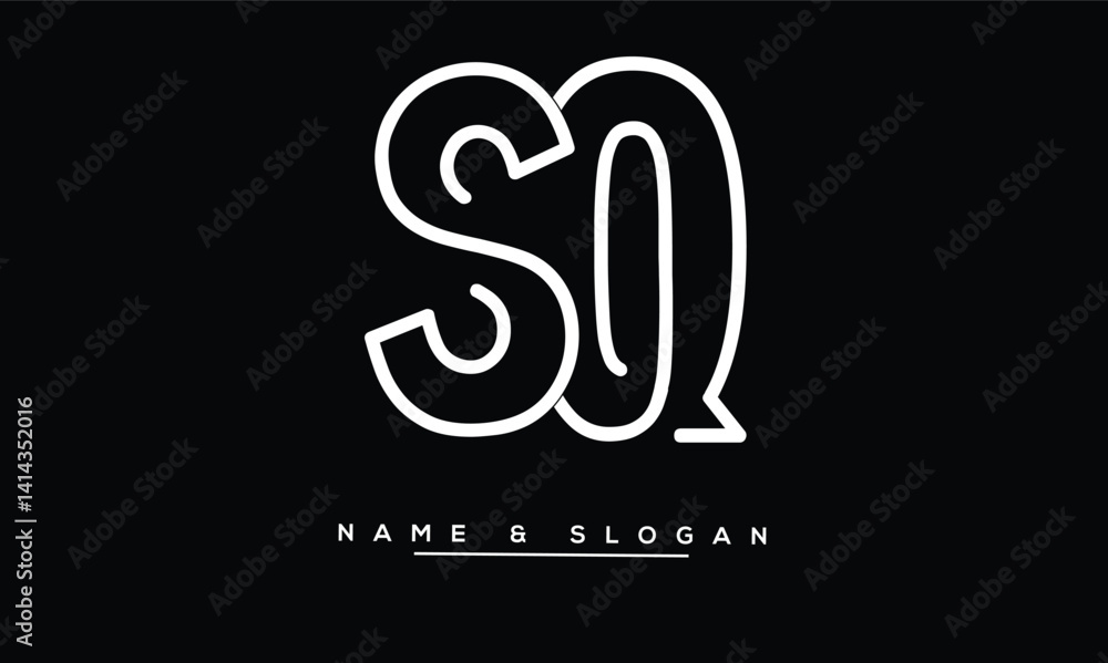 SQ, QS Abstract Letters Logo Monogram