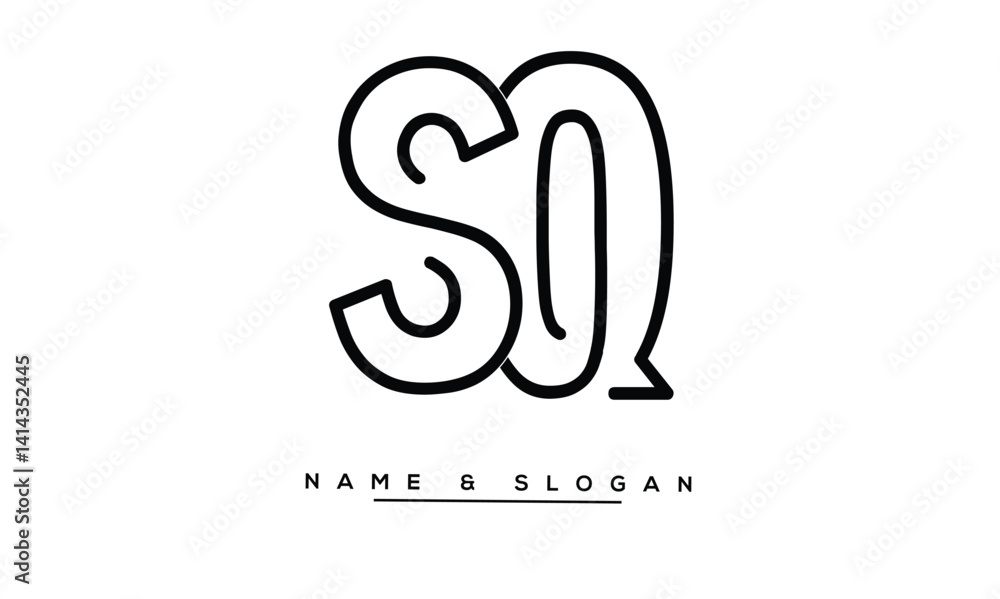 SQ, QS Abstract Letters Logo Monogram