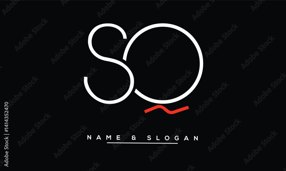 SQ, QS Abstract Letters Logo Monogram