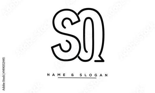 Obraz na płótnie SQ, QS Abstract Letters Logo Monogram w salonie