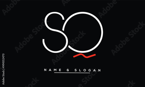 Obraz na płótnie SQ, QS Abstract Letters Logo Monogram w salonie