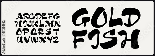 Hand drawn brush vector font. Alphabet uppercase with rough and grunge.