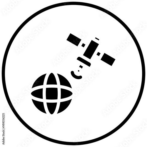 Satellite Earth Icon Style