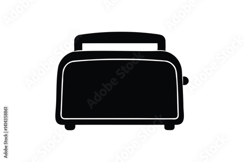 Toaster icon silhouette on white background