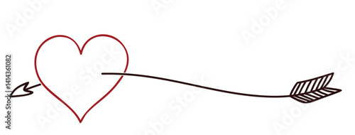 The stylized symbol with arrow and red heart.