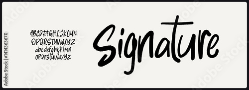 Bold hand drawn vector font. Alphabet uppercase and lowercase.