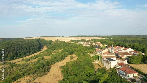 Wallpaper Mural The French village of Hattonchatel in its natural state in Europe, in France, in the Grand Est, in the Meuse, in summer, on a sunny day.  Torontodigital.ca