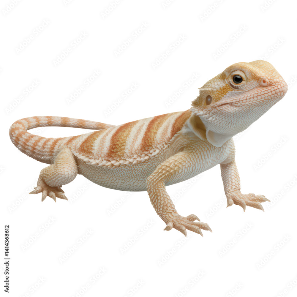 Fototapeta premium Captivating Desert Reptile with Unique Patterns and Soft Colors, isolated on transparent background.