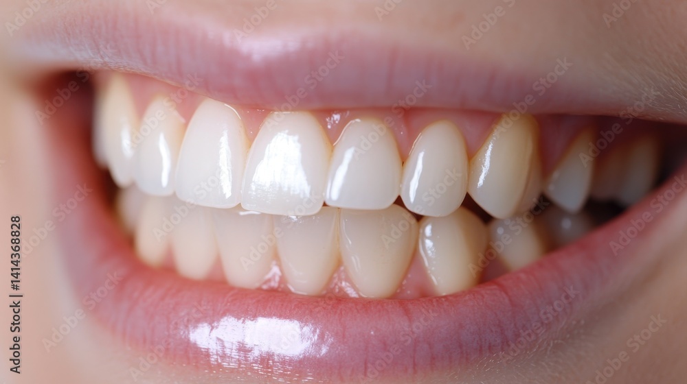 Obraz premium Transformational dental whitening journey woman's smile before and after treatment indoor close-up beauty
