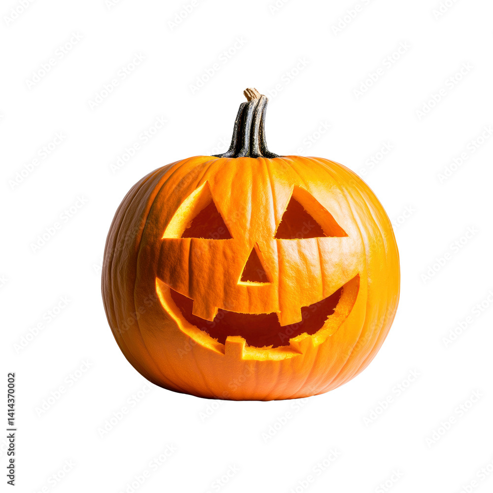 Glowing Jack-o'-lantern on Transparent Background Glowing Jack-o'-lantern on Transparent Background