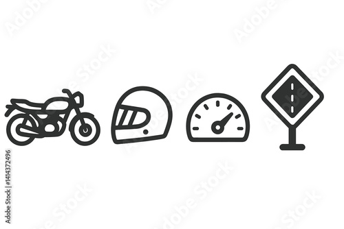 Obraz na płótnie Icons representing safe riding and traffic elements w salonie