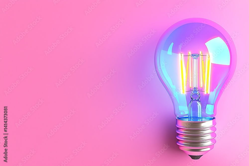 Illuminating Pink Idea Bulb Illuminating Pink Idea Bulb
