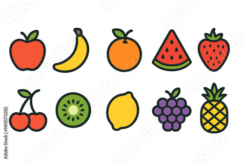 A diverse range of colorful fruits is utilized for healthy eating and snacking purposes