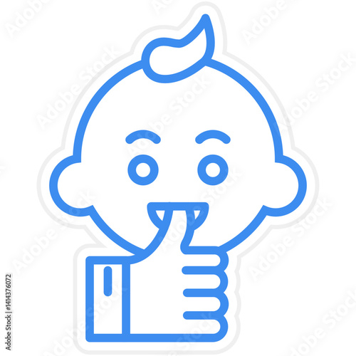 Thumb Sucking Vector Icon Style