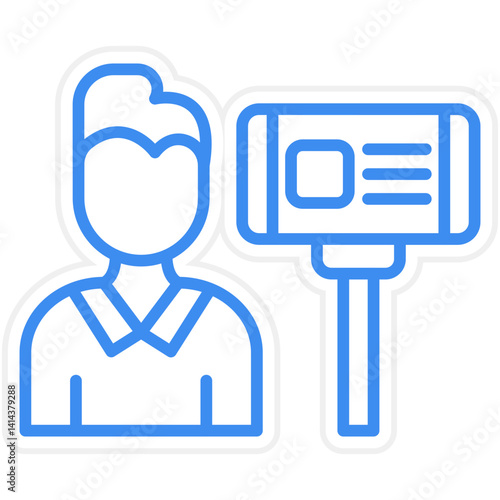 Male Vlogger Vector Icon Style