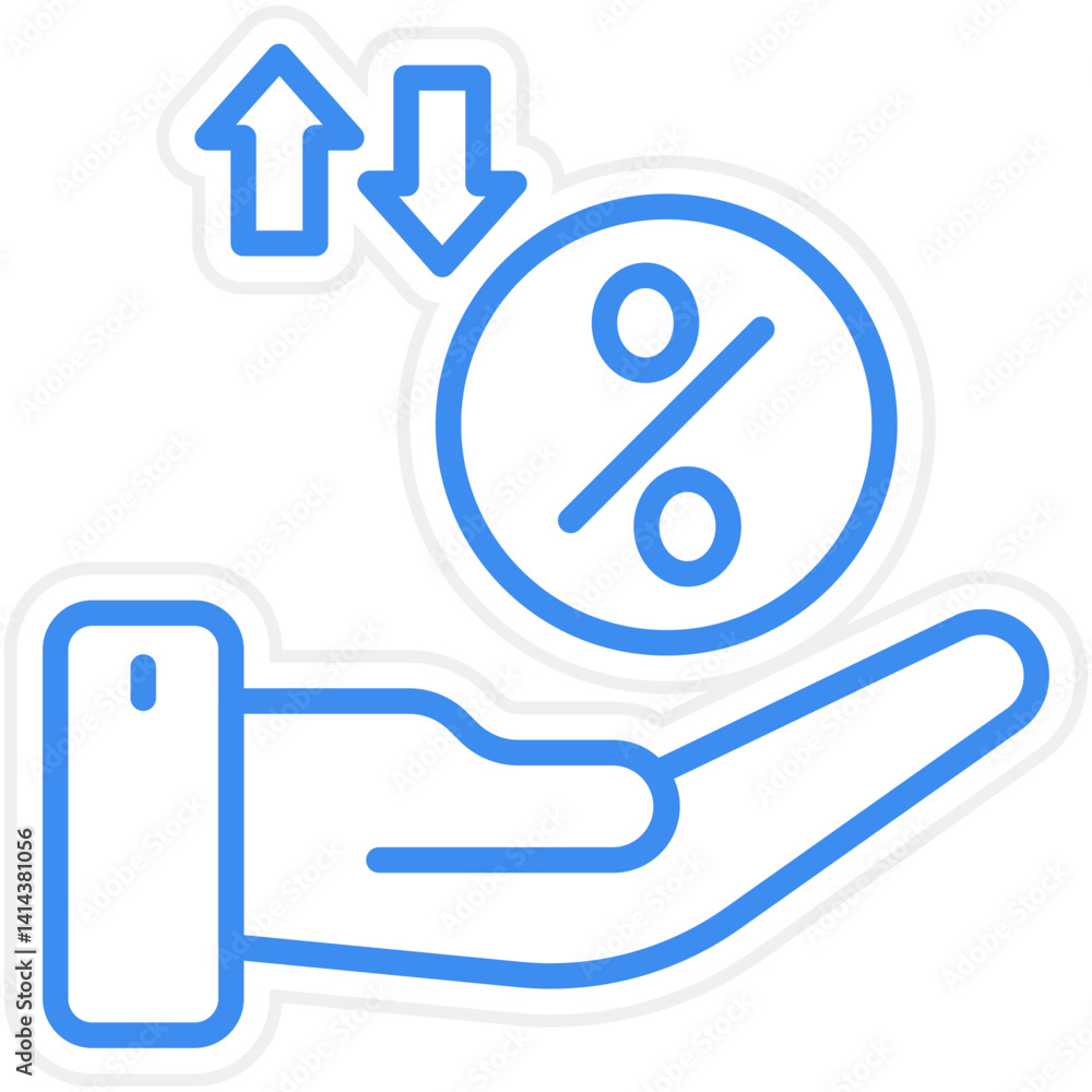 Floating Interest Rate Vector Icon Style Floating Interest Rate Vector Icon Style