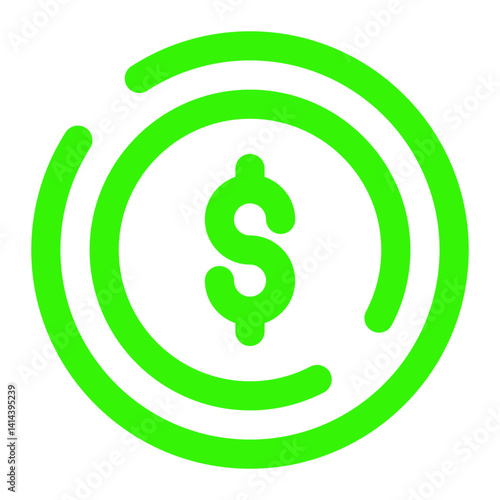 Green dollar sign icon in circle