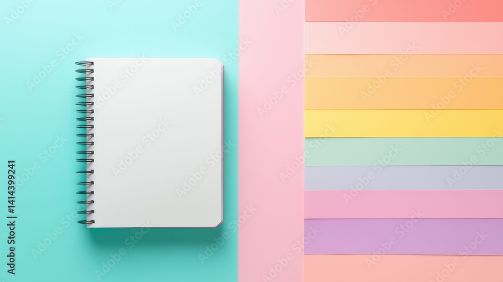 Gratitude journal centered on a pastel-colored gradient backdrop, emphasizing simplicity and elegance Gratitude journal centered on a pastel-colored gradient backdrop, emphasizing simplicity and elegance