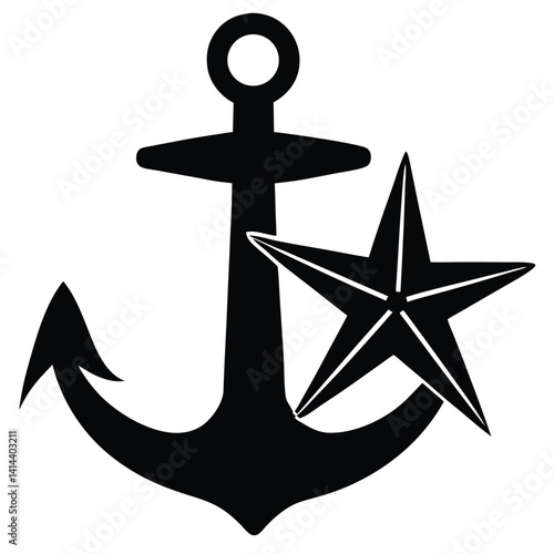 anchor icon isolated on white