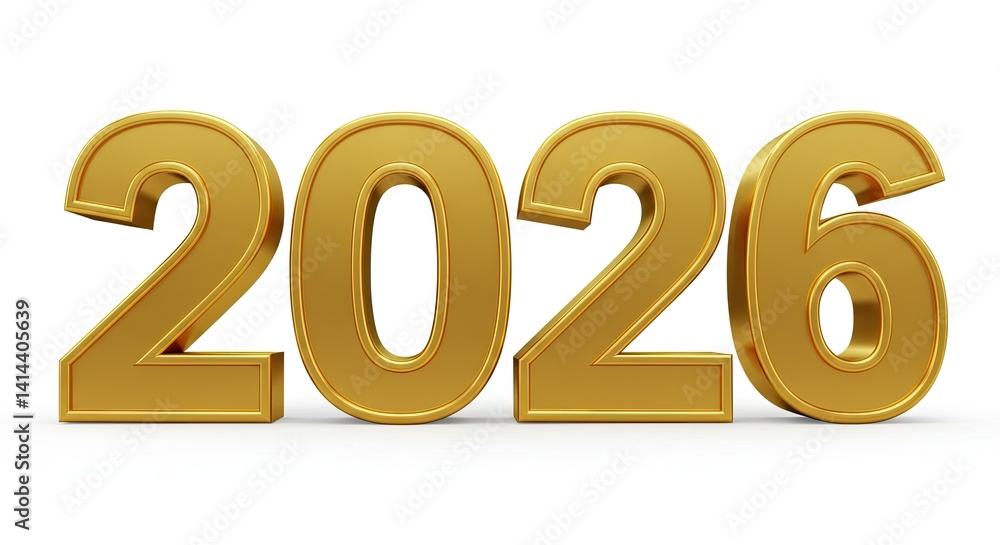 Shiny golden 3D numbers spelling Shiny golden 3D numbers spelling