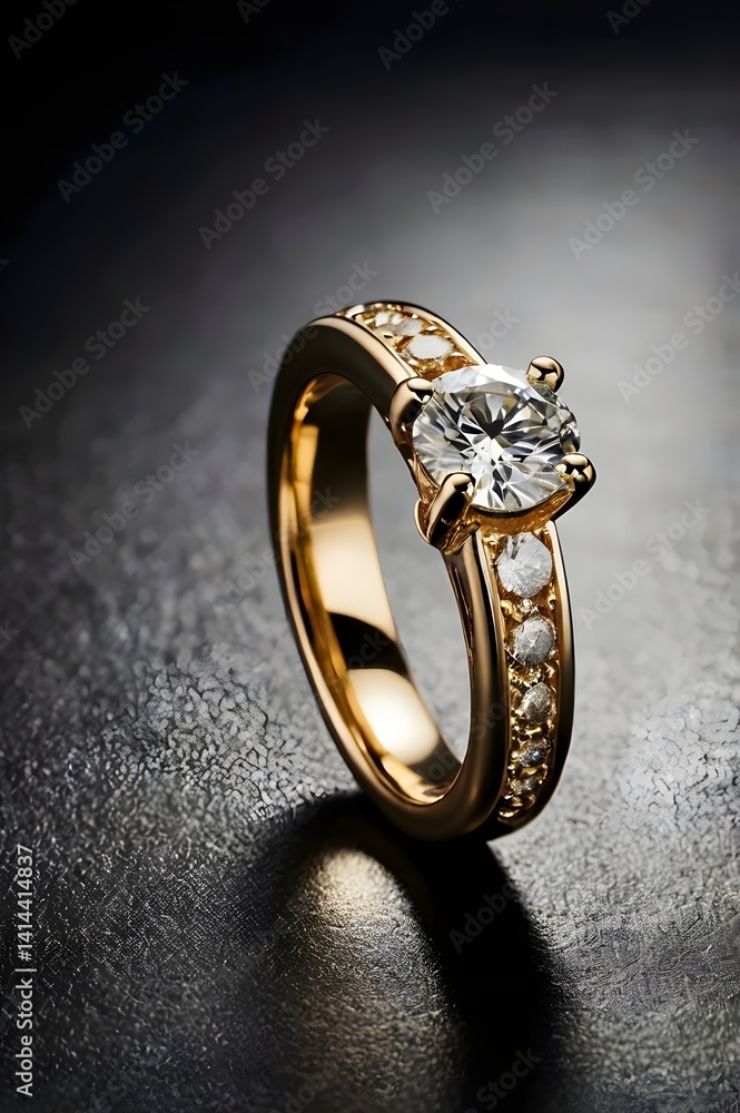 Professional close-up photo of a luxurious diamond ring Professional close-up photo of a luxurious diamond ring