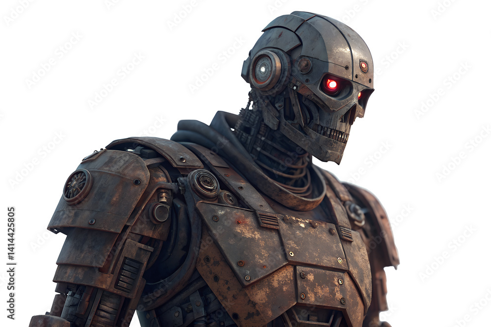 Fototapeta premium Futuristic Robotic Skull Warrior