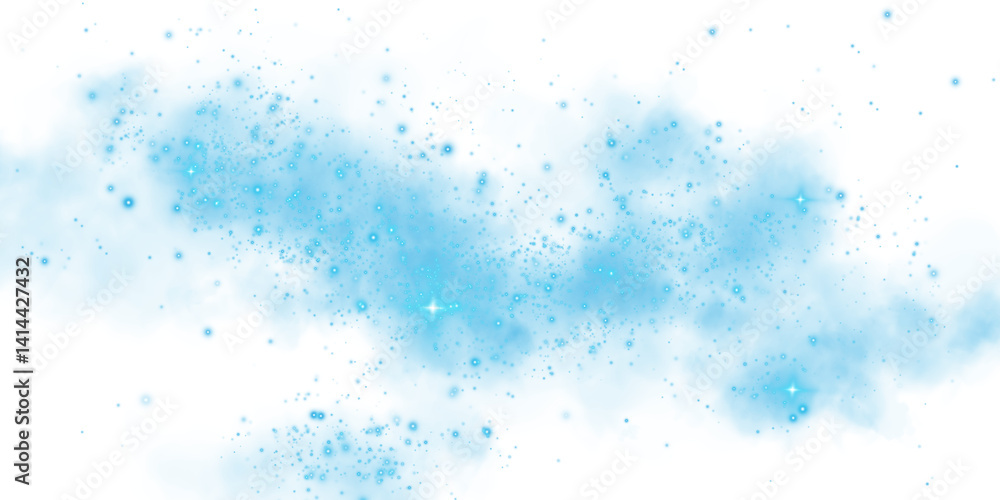 Magic blue smoke with glitter and small particles of twinkling stars. Fog with luminous particles. Blue vapor with stardust. PNG. Magic blue smoke with glitter and small particles of twinkling stars. Fog with luminous particles. Blue vapor with stardust. PNG.