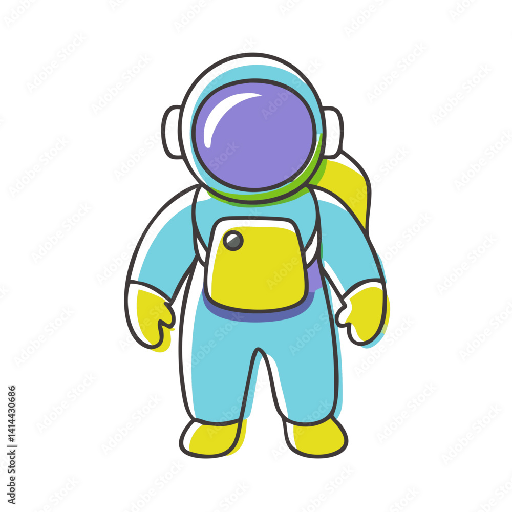 Cartoon astronaut character in colorful design Cartoon astronaut character in colorful design