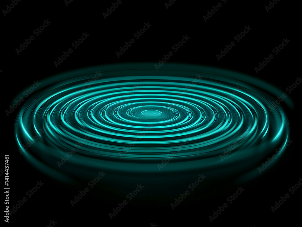 Teal Concentric Circles Radiating Light Teal Concentric Circles Radiating Light