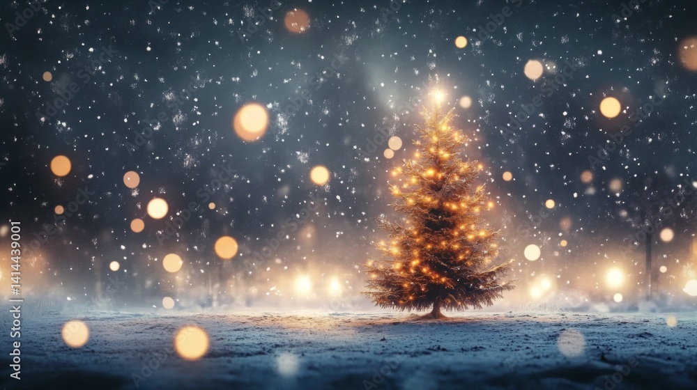 Christmas tree on snow Christmas tree on snow