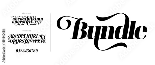 Stylish Modern Script Typeface with Decorative Swash Vector EPS
