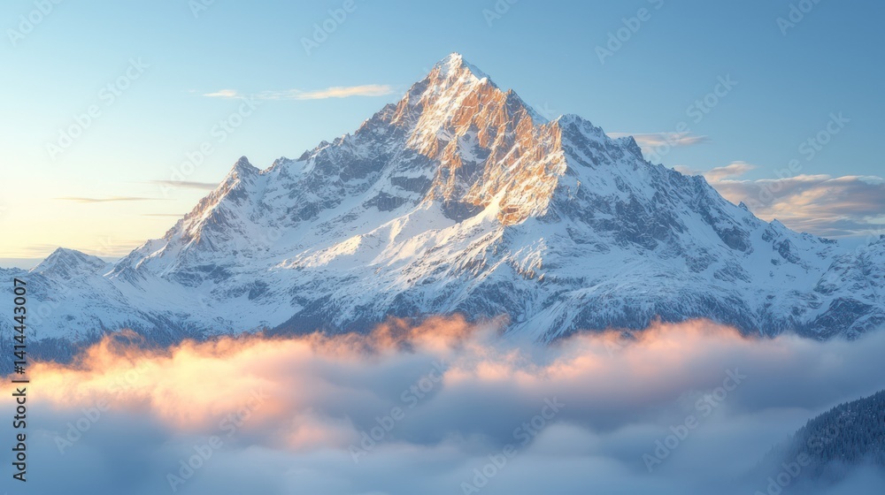 Obraz premium Majestic Mountain Peak at Dawn