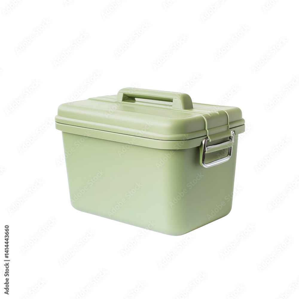 Sage Green Plastic Storage Container with Carry Handle Sage Green Plastic Storage Container with Carry Handle