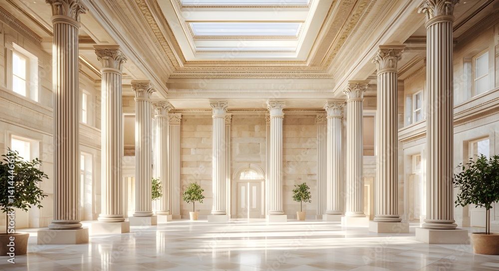 Fototapeta premium Architectural interior hall space