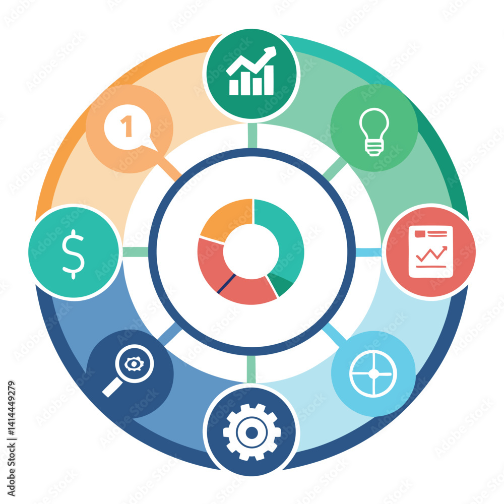 vector infographic-circle cycle diagram vector image on white background vector infographic-circle cycle diagram vector image on white background