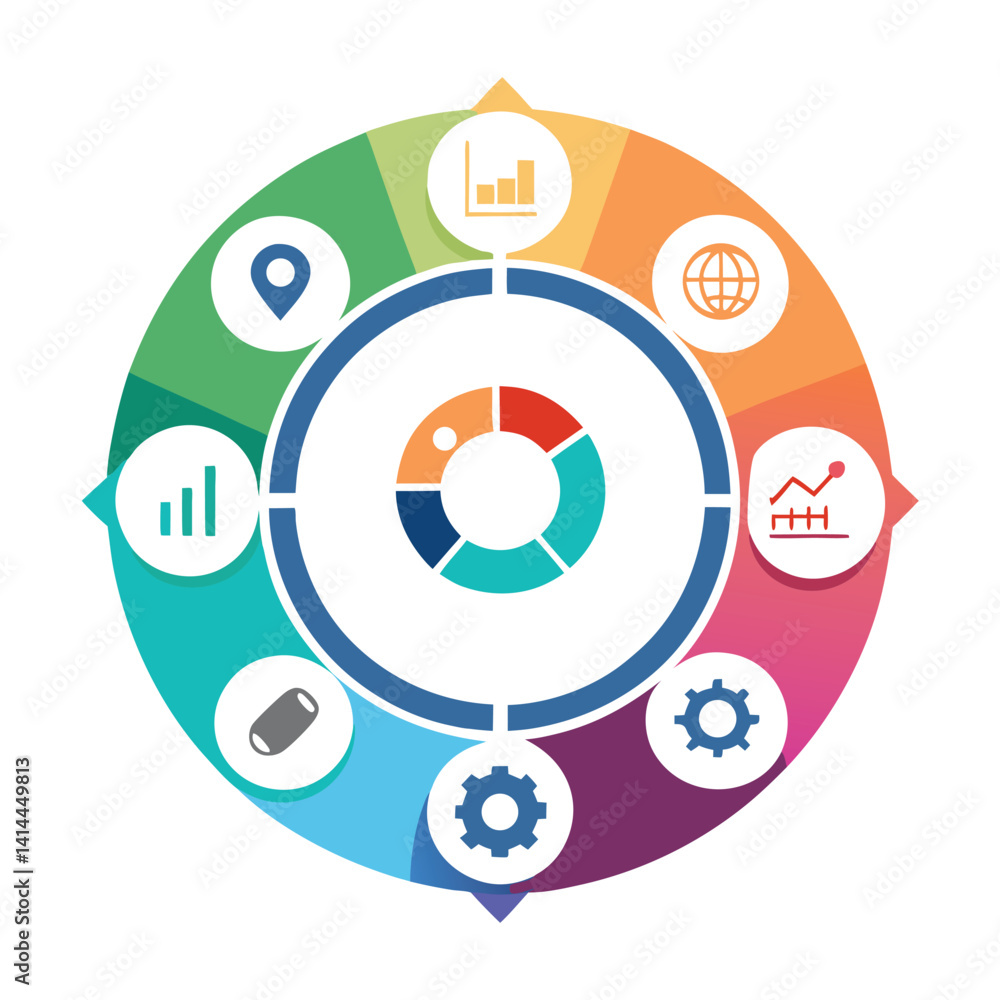 vector infographic-circle cycle diagram vector image on white background vector infographic-circle cycle diagram vector image on white background