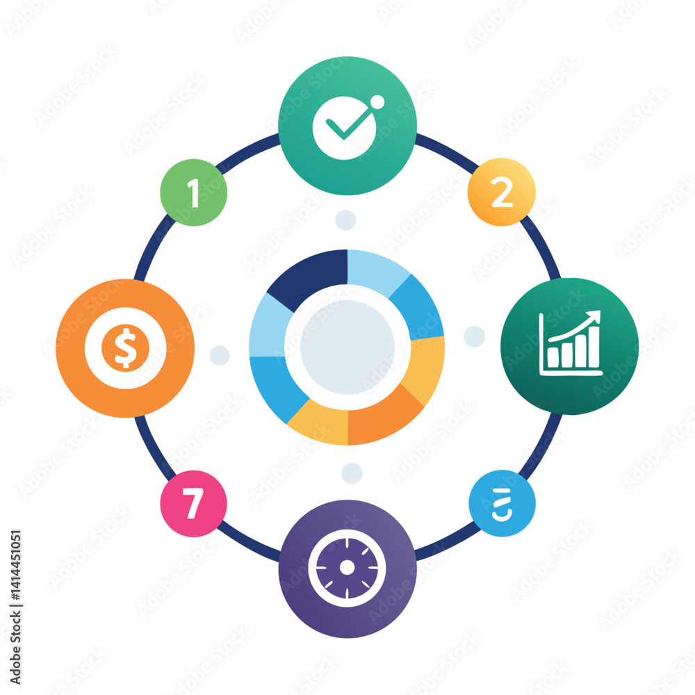vector infographic-circle cycle diagram vector image on white background vector infographic-circle cycle diagram vector image on white background