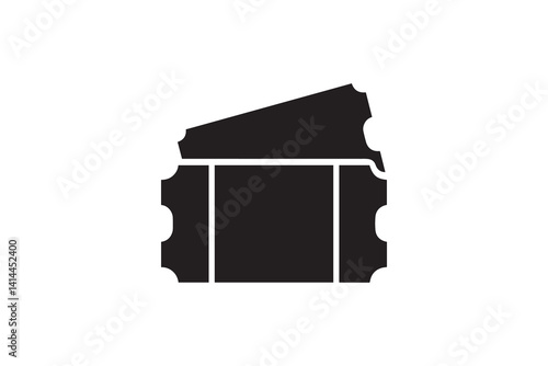 Ticket vector silhouette isolated in white background 