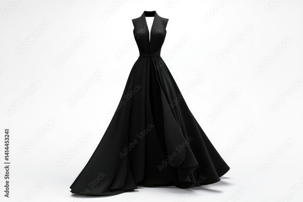 Elegant Black Gown: A Simple, Sophisticated Silhouette Elegant Black Gown: A Simple, Sophisticated Silhouette