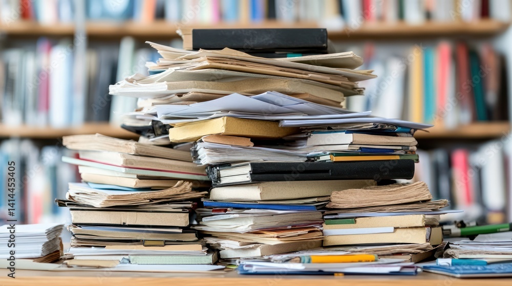 Messy Pile of Books and Papers Messy Pile of Books and Papers
