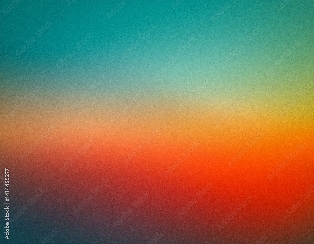 Fototapeta premium Grainy gradient background teal orange red blue retro noise texture